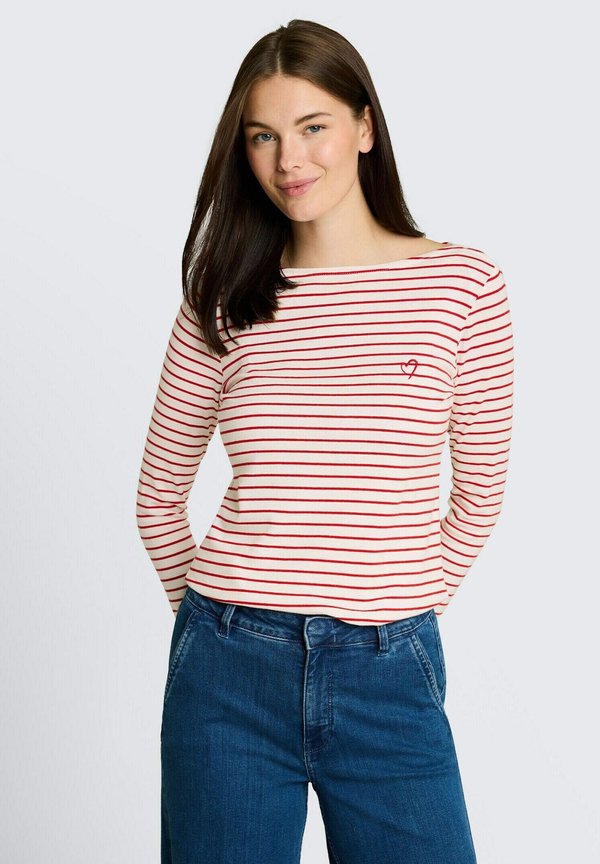 TOM TAILOR STRIPES WITH HEART - Long sleeved top - red offwhite stripe