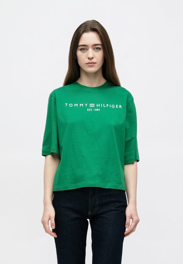Tommy Hilfiger LOGO JERSEY RELAXED CREW NECK T-SHIRT - Print T-shirt - nouveau green