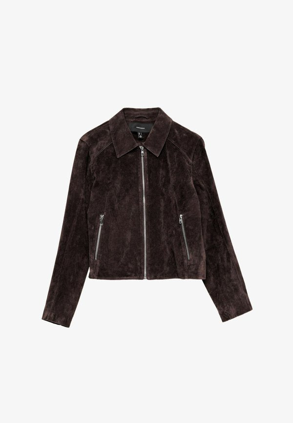 Vero Moda Suede VMJANICEJADE - Summer jacket - chocolate torte