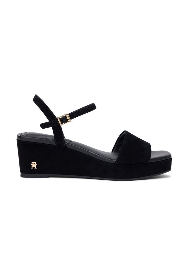 Tommy Hilfiger SUEDE TH MONOGRAM WEDGE SANDALS