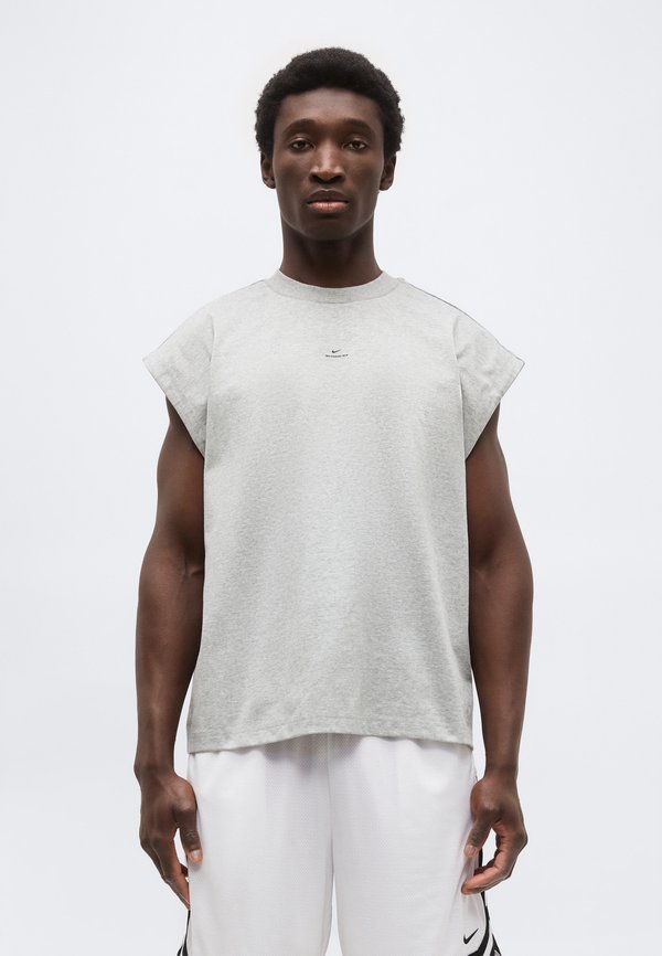Nike Performance STANDARD ISSUE GM SLEEVELESS TOP - Sports T-shirt - dark grey heather/black