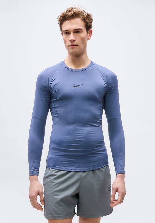 Nike Performance M NP DF TIGHT TOP LS - Long sleeved top - diffused blue/black