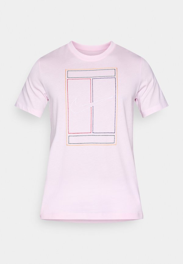 Nike Performance COURT TEE HERITAGE - Print T-shirt - pink foam