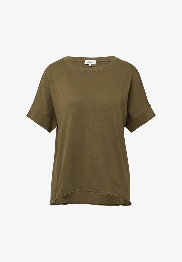 s.Oliver MIT WASCHEFFEKT UND ROLLSAUM - Basic T-shirt - olivgrün