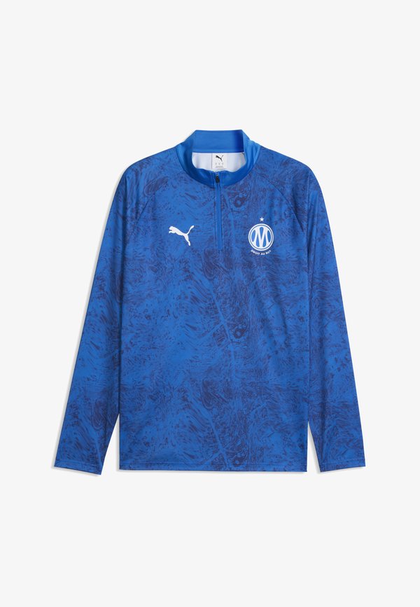 Puma OLYMPIQUE DE MARSEILLE AUFWÄRMOBERTEIL MIT REISSVERSCHLUSS BIS ZUM HALS - Club wear - team royal- white