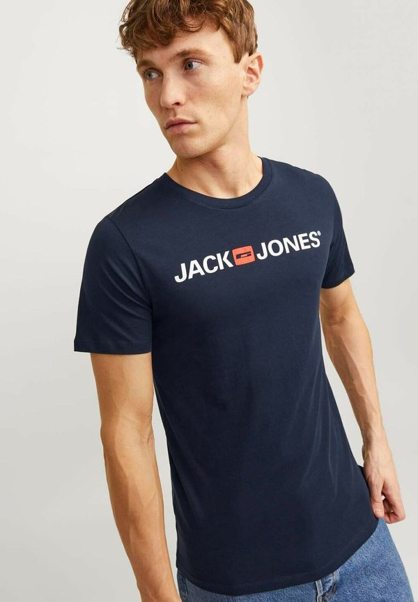 Jack & Jones RUNDHALS 4 STÜCK - Print T-shirt - weiß grau navy schwarz