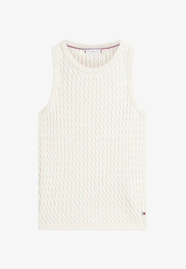 Tommy Hilfiger CABLE FINE SLIM  - Top - heather ivory petal