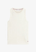 Tommy Hilfiger CABLE FINE SLIM  - Top - heather ivory petal