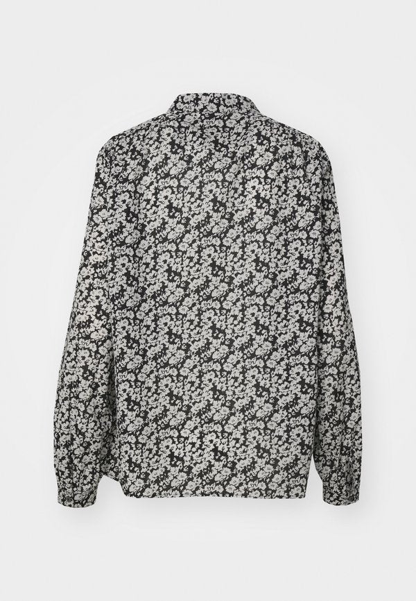 Marc O'Polo BLOUSE TUNIC SHAPE STAND UP COLLAR LONG SLEEVE GATHERING PRINTED