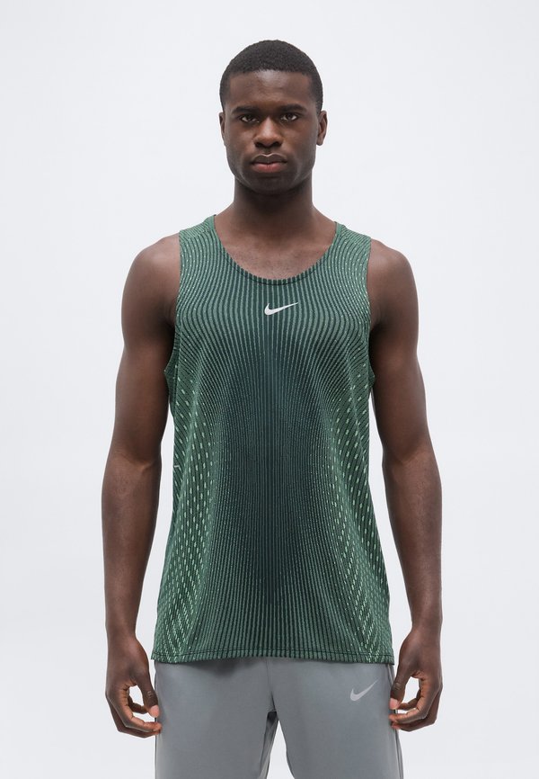 Nike Performance STRIDE TANK - Top - black/voltage green