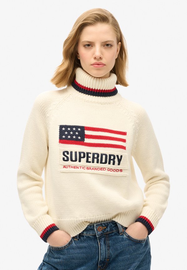 Superdry & Co AMERICANA ROLL NECK - Jumper - ecru