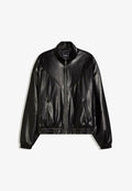 Bershka Faux leather jacket - black