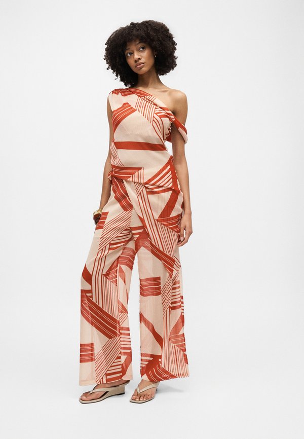 Topshop SHEER STRIPE OFF SHOULDER