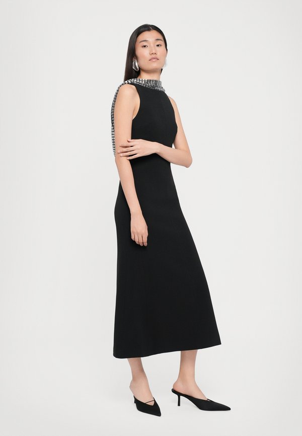 David Koma CRYSTAL RHINESTONE BACK DETAIL MIDI DRESS
