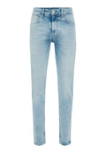 Helle, schlanke Jeans aus Denim mit einer weichen Textur. Mit fünf Taschen, Gürtelschlaufen und einem Metallknopfverschluss.