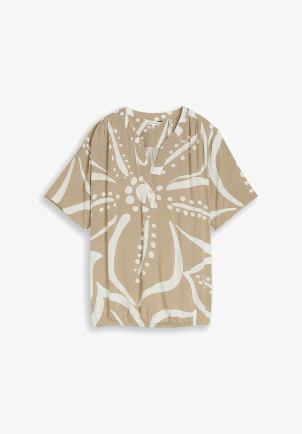 TOM TAILOR BLUSE MIT MUSTER - Blouse - big olive white flower print