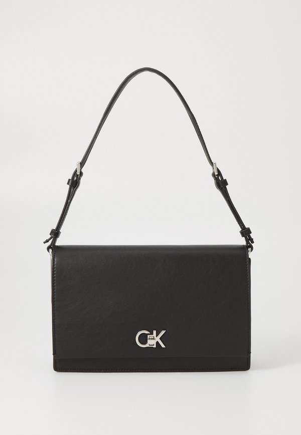 Calvin Klein ELONGATED SHOULDER BAG - Handbag - black
