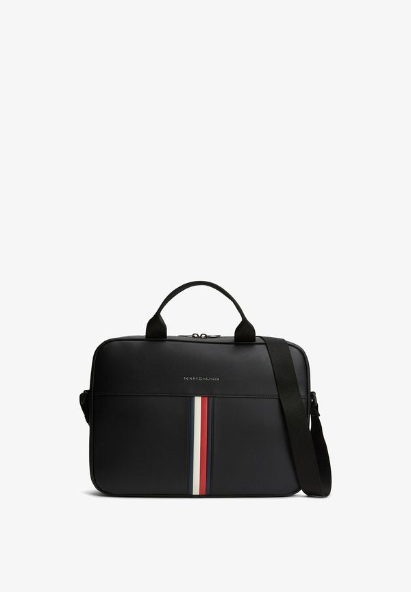 Tommy Hilfiger TOMMY HILFIGER SIGNATURE TAPE CROSSBODY LAPTOP BAG - Laptop bag - black