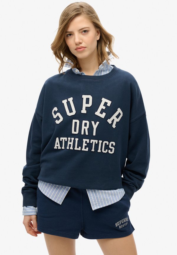 Superdry & Co ATHLETIC ESSENTIALS RELAXED APPLIQUE - Sweatshirt - richest navy