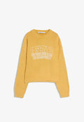Bershka WASHED BOXY ROUND NECK - Jumper - yellow