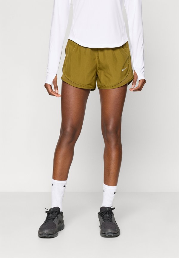 Nike Performance TEMPO SHORT - Sports shorts - olive flak/reflective silver-coloured
