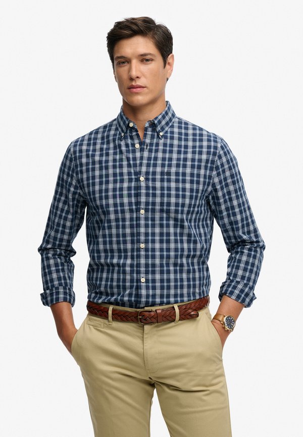 Superdry & Co SUPERDRY PREPPY POPLIN LONG SLEEVE SHIRT.. - Shirt - wainscott navy check