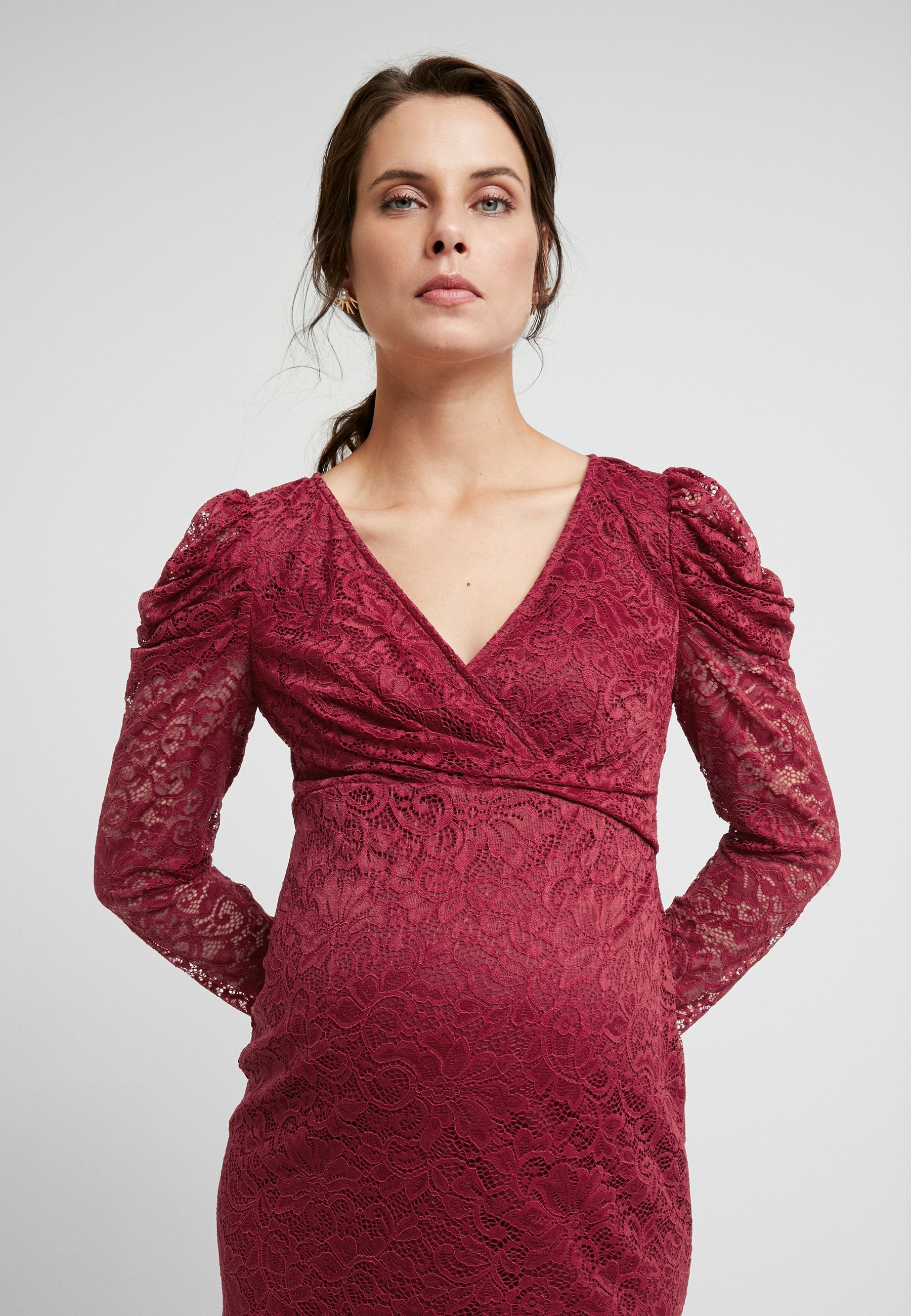Little Mistress Maternity SHINECLOTH AND TRIM MIDI DRESS