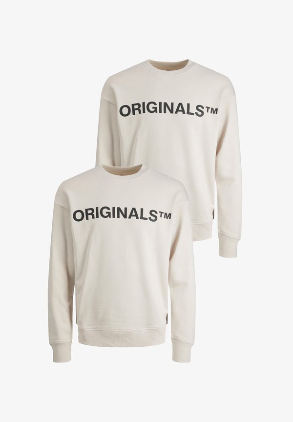 Jack & Jones 2ER- PACK RUNDHALS MIT ORIGINALS PRINT - Sweatshirt - sand