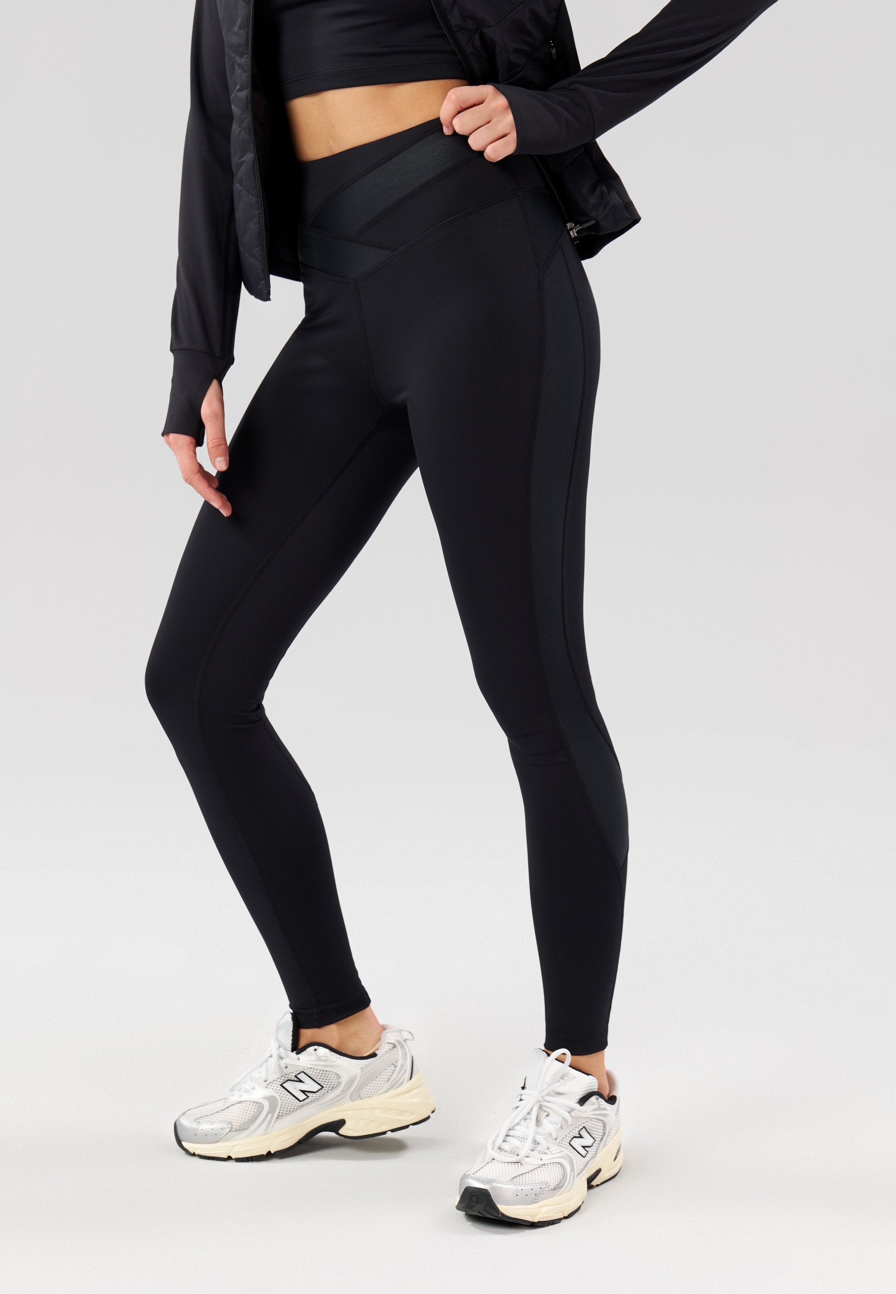 Even&Odd active FULL LENGTH HIGH RISE LEGGINGS WITH CONTRAST BANDAGE WAISTBAND