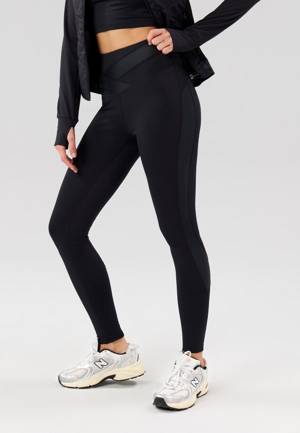 Even&Odd active FULL LENGTH HIGH RISE LEGGINGS WITH CONTRAST BANDAGE WAISTBAND