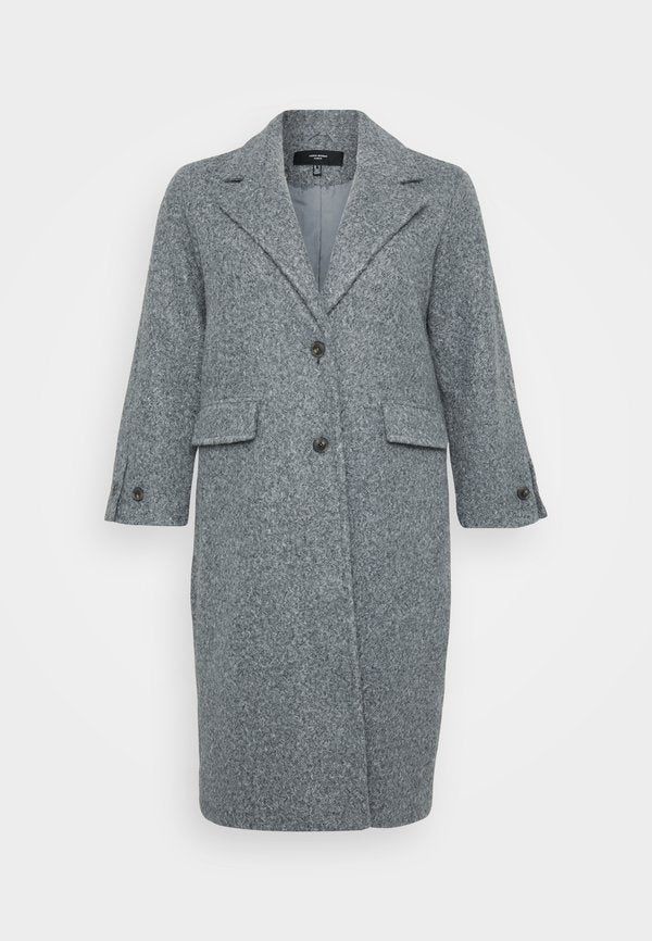 Vero Moda Curve VMCANNYJOLIE LONG COAT - Classic coat - medium grey melange