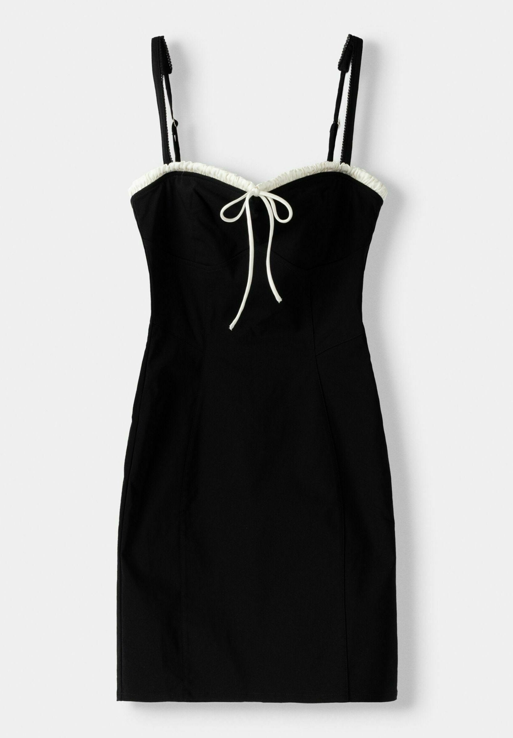 Bershka FITTED CROPPED WITH A CONTRAST SCALLOPED NECKLINE