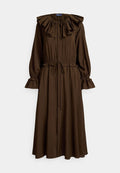 Polo Ralph Lauren RUFFLED BLOUSON CREPE DRESS