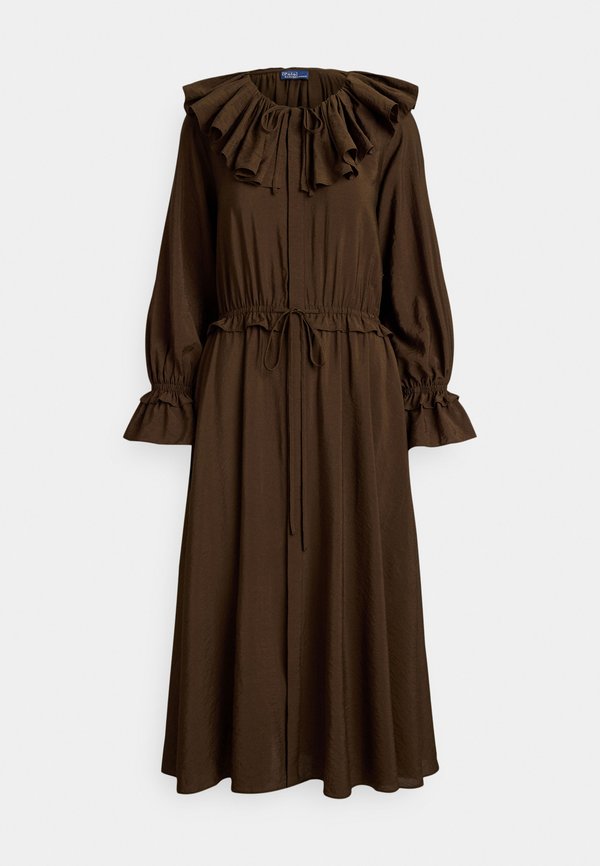 Polo Ralph Lauren RUFFLED BLOUSON CREPE DRESS