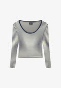 Superdry & Co SUPERDRY ATHLETIC ESSENTIALS STRIPED LONG SLEEVE TOP.. - Long sleeved top - classic navy stripe