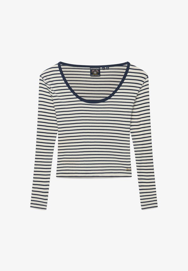Superdry & Co SUPERDRY ATHLETIC ESSENTIALS STRIPED LONG SLEEVE TOP.. - Long sleeved top - classic navy stripe
