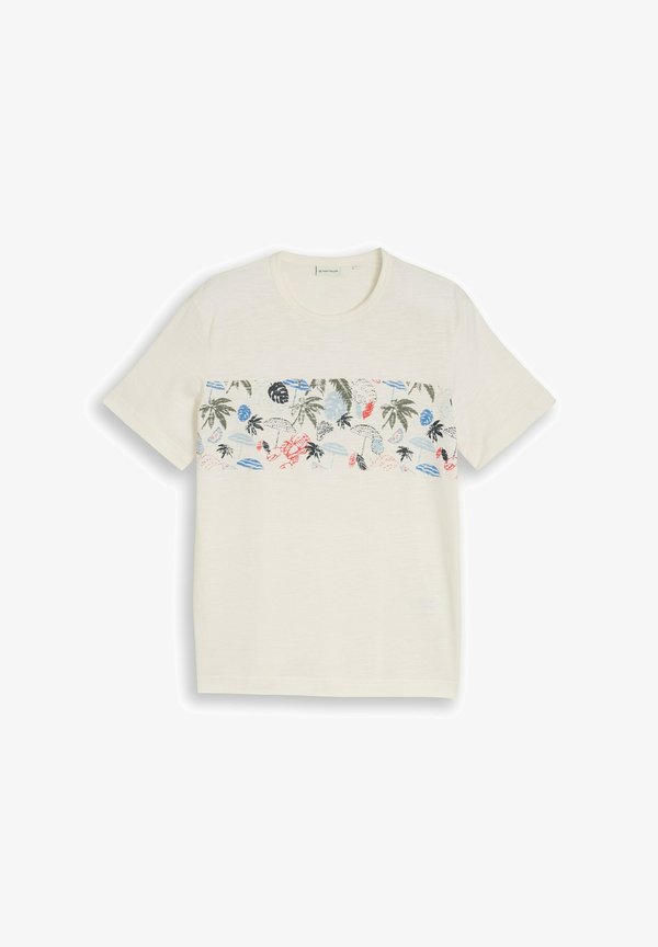 TOM TAILOR PRINTED T-SHIRT - Print T-shirt - gardenia white