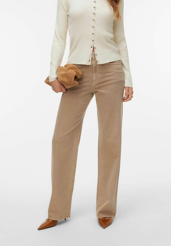 Vero Moda VMTESSA HR WIDE JEANS COLOR GA NOOS - Wide Leg - silver mink