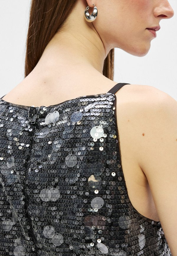 DKNY PAILETTES SEQUINS SLIP DRESS