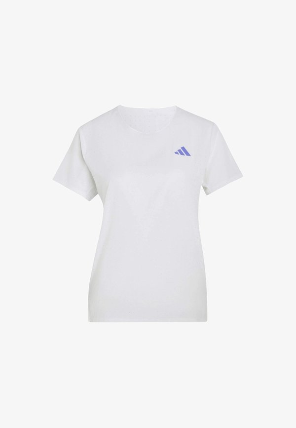 adidas Performance ADIZERO TEE - Sports T-shirt - white   solar purple