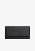 Tommy Hilfiger METALLIC LOGO TEXTURED FLAP WALLET - Wallet - black