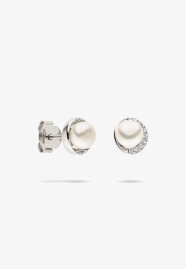 s.Oliver CLASSIC PEARL - Earrings - silber-coloured