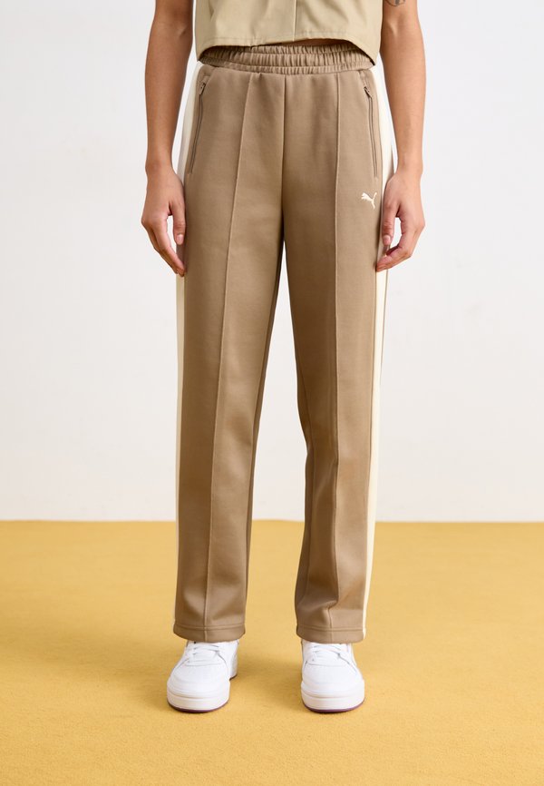 Puma T7 ALWAYS ON STRAIGHT TRACK PANTS OP - Tracksuit bottoms - totally taupe
