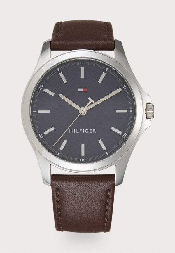 Tommy Hilfiger BRUCE - Watch - navy/brown/silver-coloured