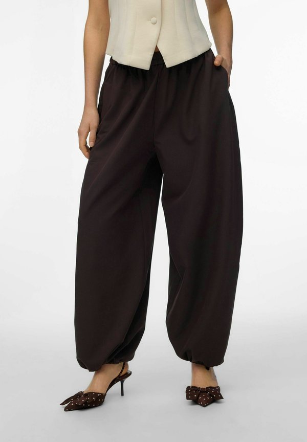 Vero Moda VMLEIA Mid waist - Trousers - mulch