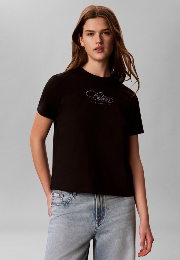 Calvin Klein Jeans SS CLASSIC SCRIPT CALVIN TEE - Print T-shirt - black
