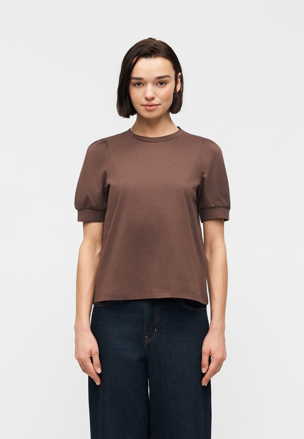 Vero Moda AWKERRY O NECK - Basic T-shirt - chocolate martini