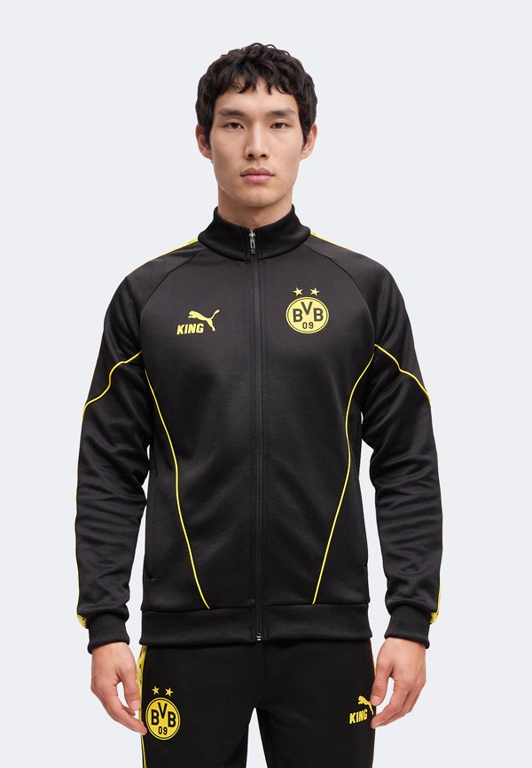 Puma BVB DORTMUND KING ANTHEM JACKET - Club wear - black/faster yellow