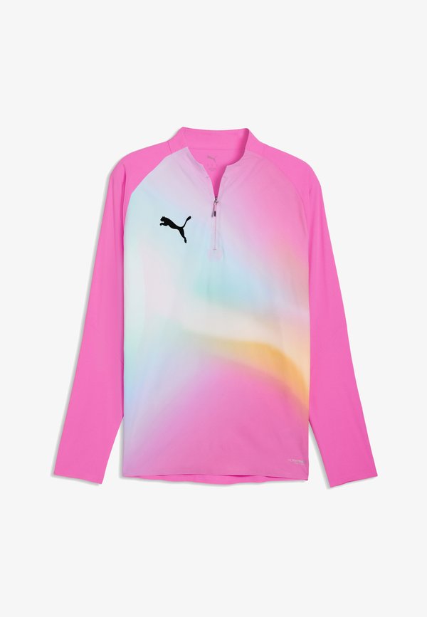 Puma INDIVIDUAL LIGHTSPEED ULTIMATE FUSSBALLTOP MIT KURZEM REISSVERSCHLUSS - Long sleeved top - poison pink- black