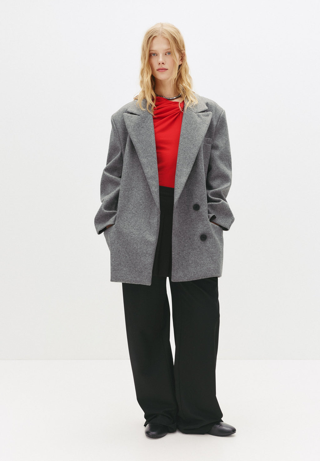 PULL&BEAR TAILORED FIT FELT TEXTURE